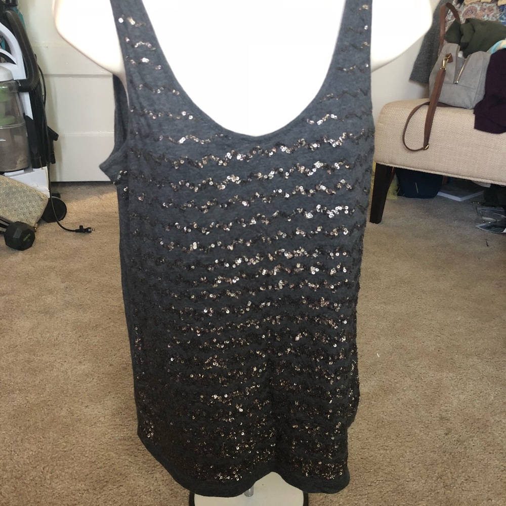 Loft tank with sequin embellishments